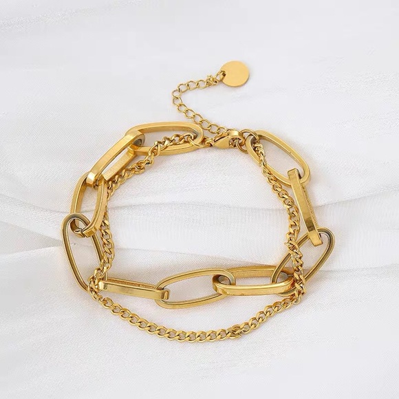 Vintage Double Layered Chain Bracelet - Picture 4 of 7